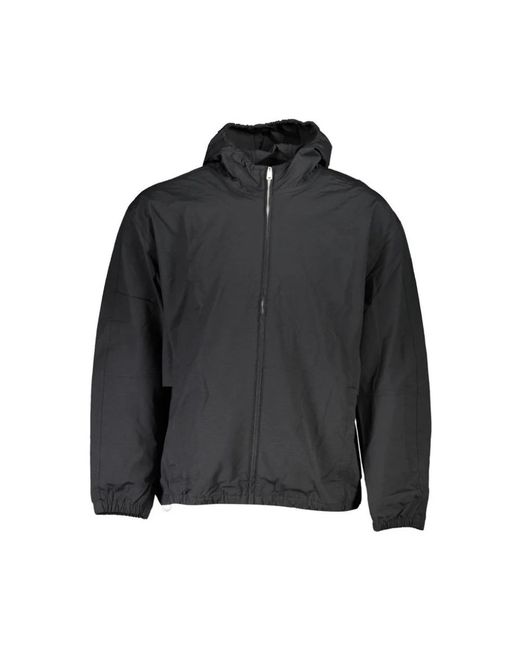 Calvin Klein Jassen ,Zwart ,Katoen Zwarte Katoenen Herenjas Waterdichte Capuchon in het Black voor heren