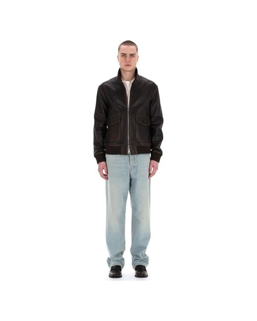 Leather Jackets Officine Generale pour homme en coloris Black