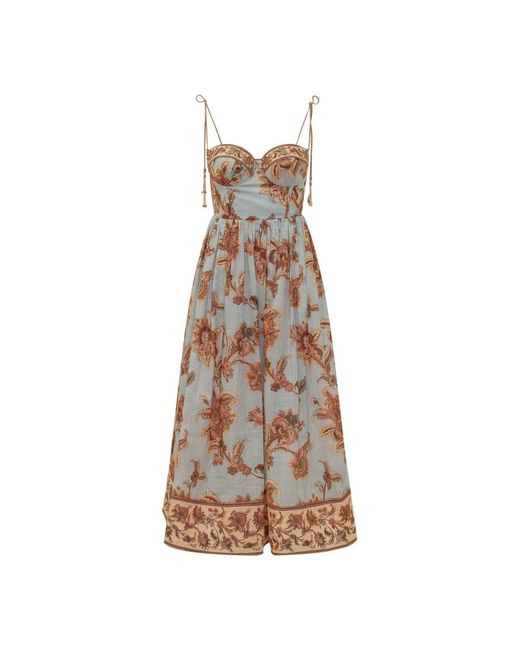 Zimmermann Natural Midi Dresses