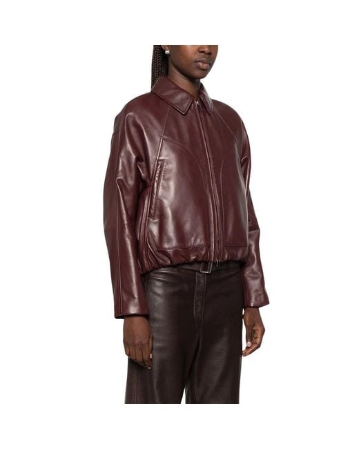 Brunello Cucinelli Red Leather Jackets