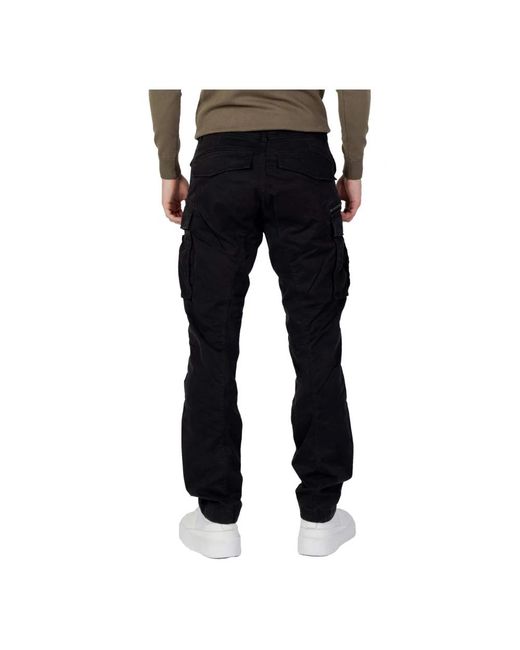 Replay Black Straight Trousers for men