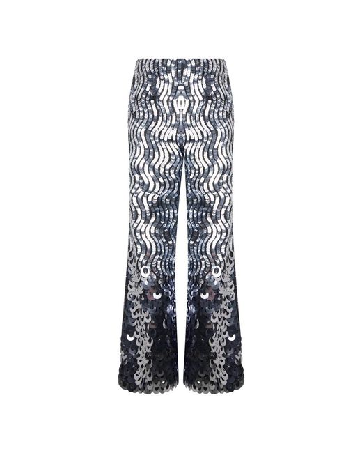 Alberta Ferretti Blue Wide Trousers