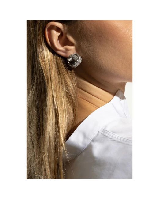 Jil Sander Metallic Ohrringe mit kristallen