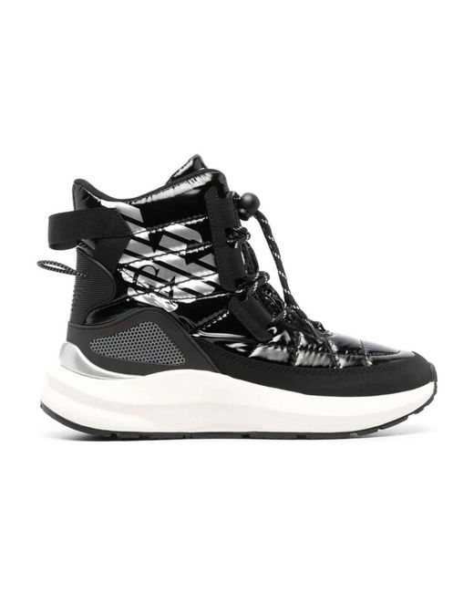 EA7 Black Lace-Up Boots