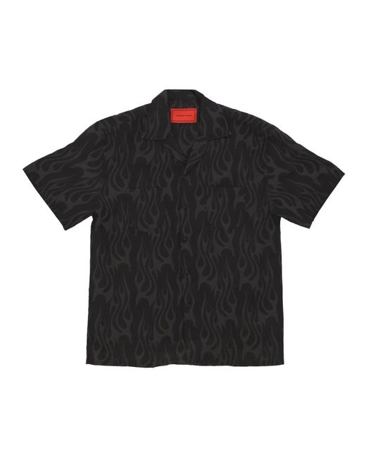 Vision Of Super Flames Aop Shirt Zwart Korte Mouw in het Black voor heren