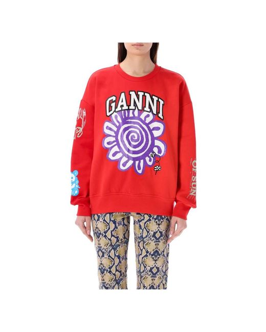 Ganni Red Sweatshirts