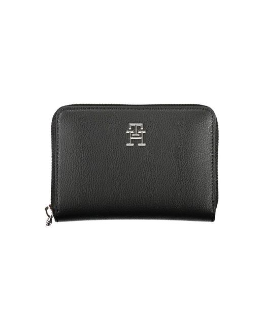 Tommy Hilfiger Black Elegantes Schwarzes Portemonnaie Mit Reißverschluss