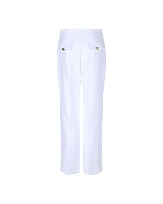 Elisabetta Franchi White Straight Trousers