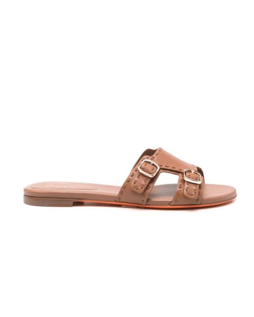 Sliders Santoni en coloris Brown