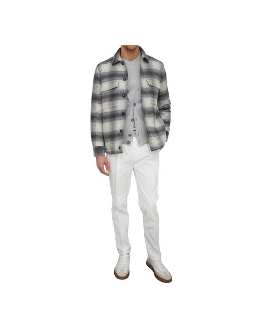 Peserico Giacca Camicia in het Gray voor heren
