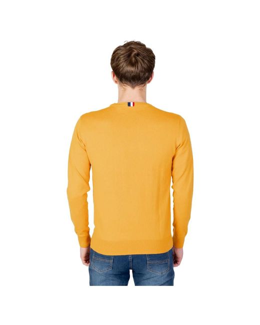 U.S. POLO ASSN. Yellow Round-Neck Knitwear for men