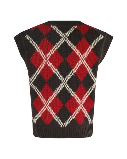 Guest In Residence Red V-Neck Knitwear