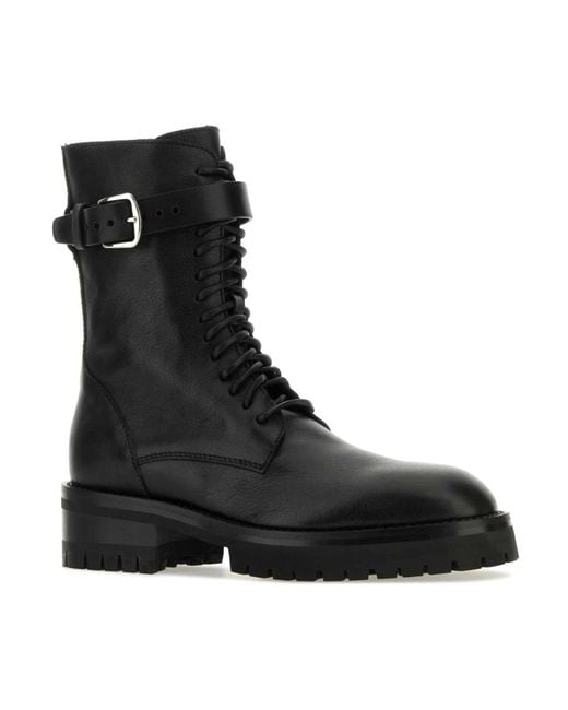 Ann Demeulemeester Black Lace-Up Boots