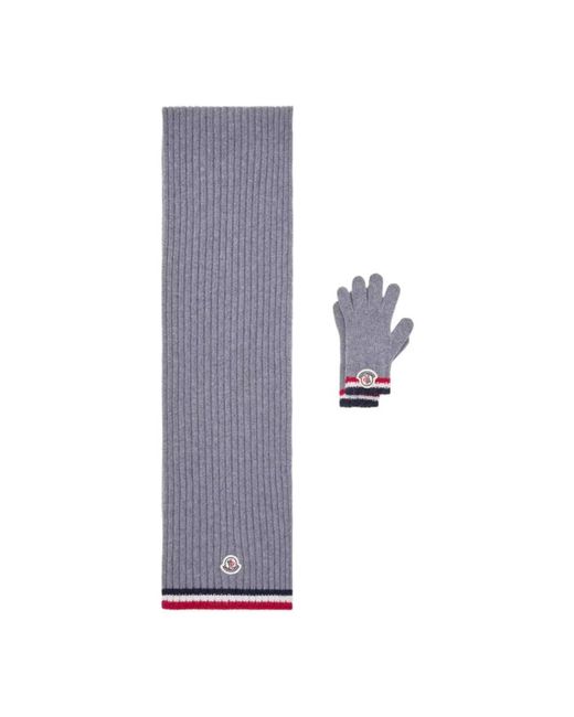 Moncler Blue Schal + Handschuhe