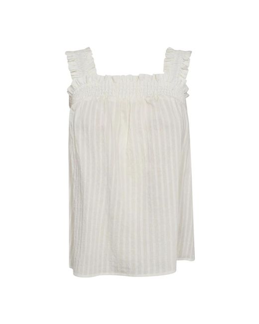 co'couture White Sleeveless Tops