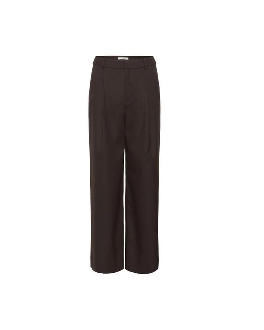 Gestuz Broeken ,Bruin ,Wijde Broek Met Voorplooien in het Brown