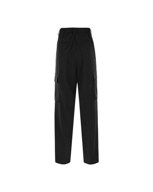 Herno Broeken ,Zwart ,Katoen Wijde Cargo Broek in het Black