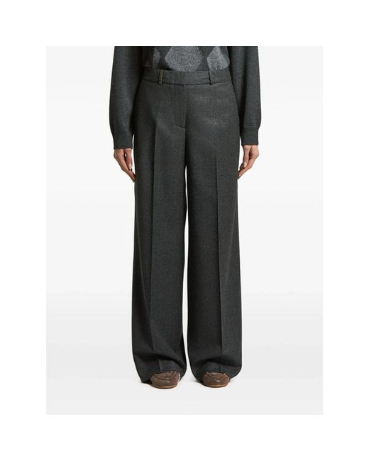 Peserico Gray Wide Trousers