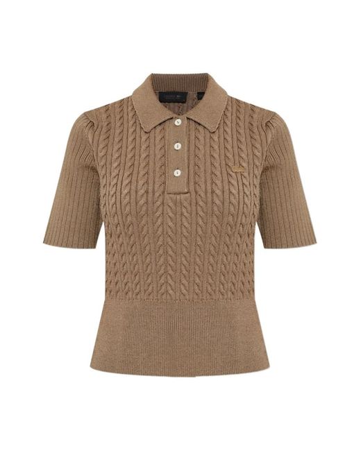 Lacoste Brown V-Neck Knitwear