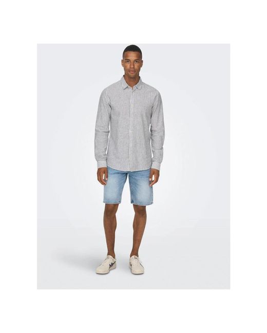 Only & Sons Gray Casual Shirts for men