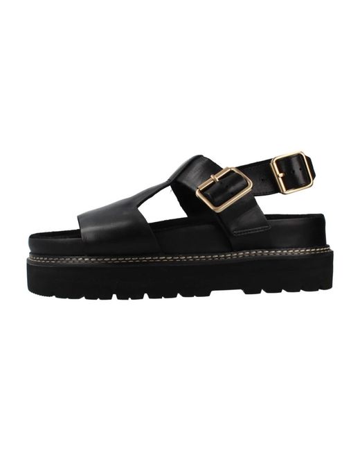 Clarks Black Flat Sandalen