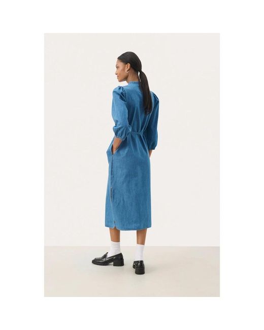 Part Two Blue Midi Dresses