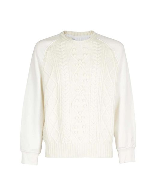 Neil Barrett White Round-Neck Knitwear for men