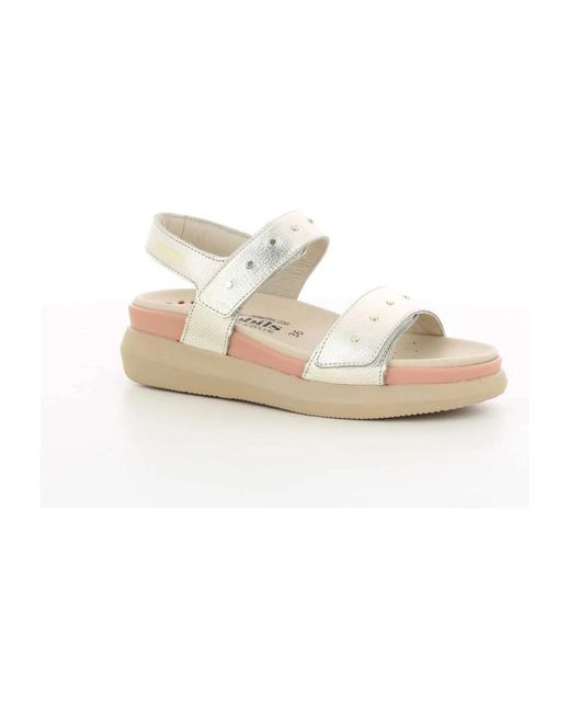 Mobils Schoenen ,Grijs ,Leer Gouden Farra Sleehakken in het White