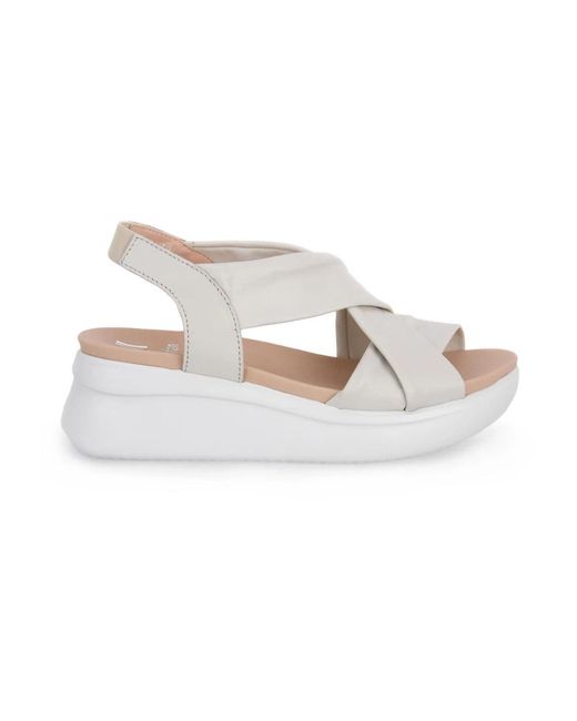 Callaghan White Flat Sandals