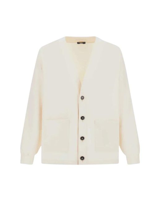 Herno Boxy Baumwoll-Cardigan Mit V-Ausschnitt in White für Herren