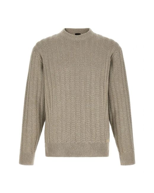 Boss Gray Round-Neck Knitwear for men