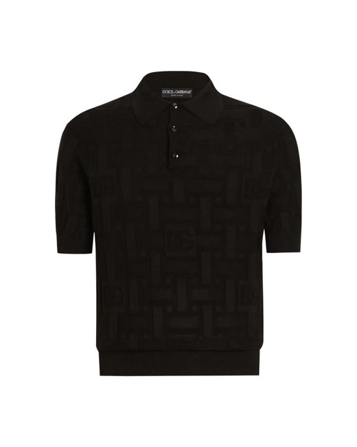 Dolce & Gabbana Black Polo Shirts for men