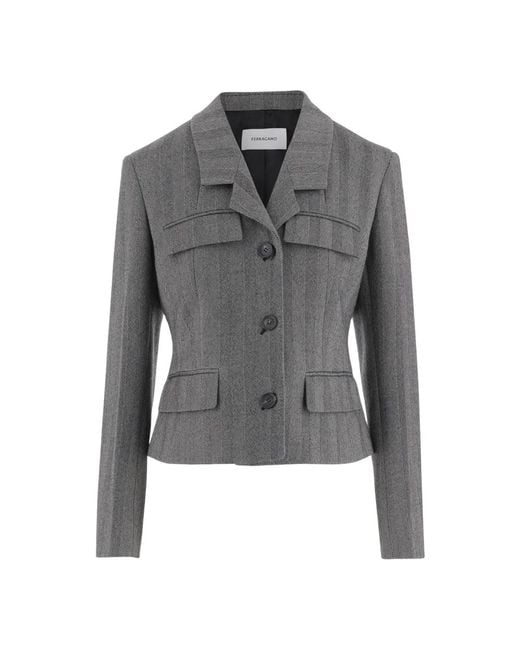 Ferragamo Gray Blazers