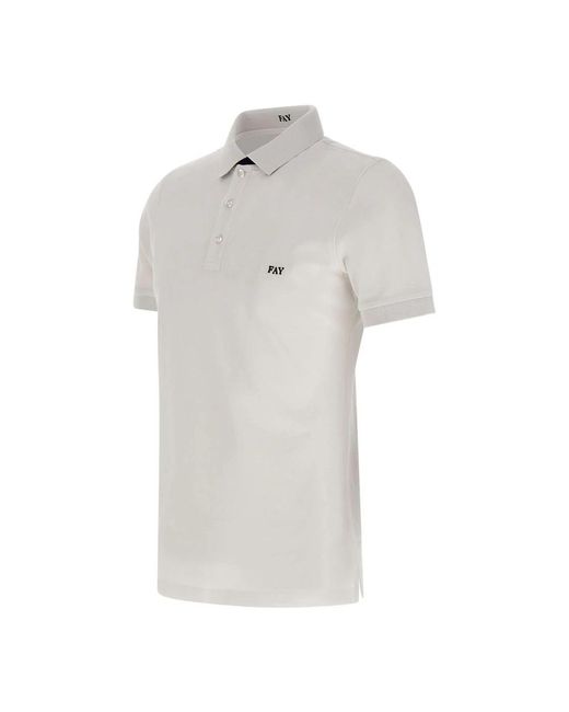 Fay Tops ,Wit ,Katoen Piqué Katoenen Poloshirt in het White voor heren