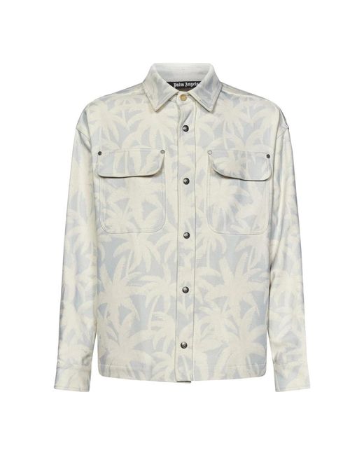 Palm Angels White Light Jackets for men