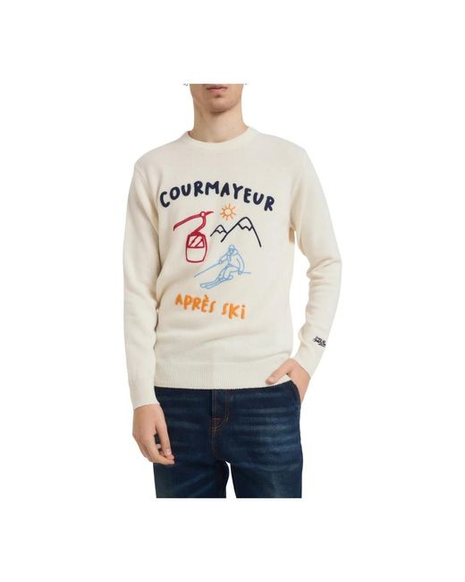 Mc2 Saint Barth Gray Round-Neck Knitwear for men