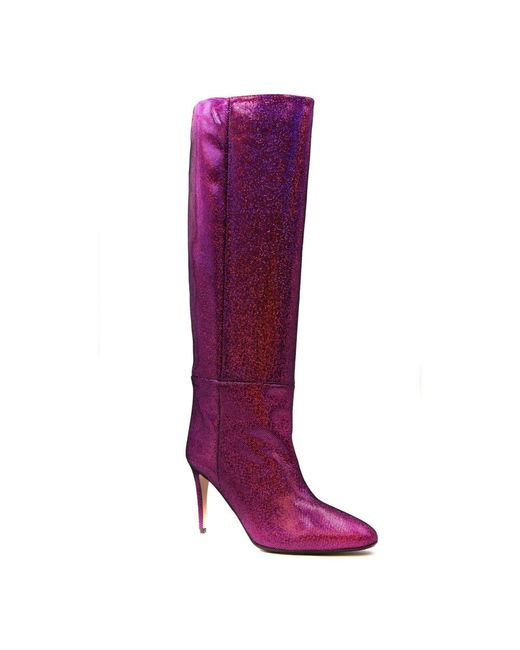 Anna F. Purple Heeled Boots
