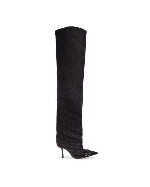 DIESEL Black Over-Knee Boots
