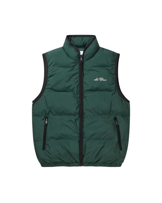 Les Deux Gepolsterte weste newport stil in Green für Herren
