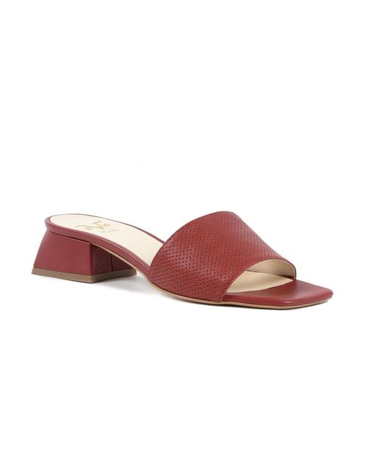 19V69 Italia by Versace Red Rote Ledermules Sandale