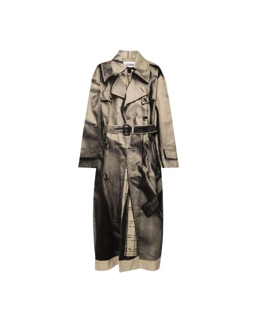 Jean Paul Gaultier Black Bedruckter oversized trenchcoat