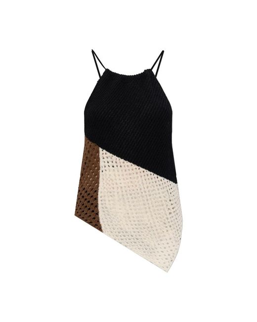 Akep Black Sleeveless Tops