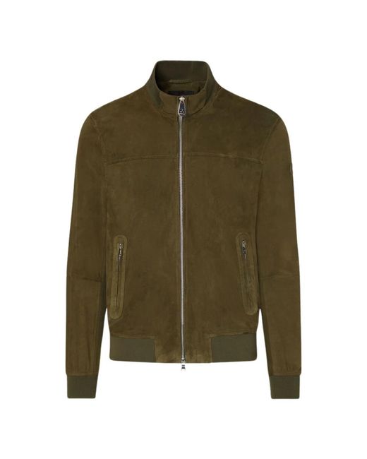 Peuterey Green Leather Trousers for men