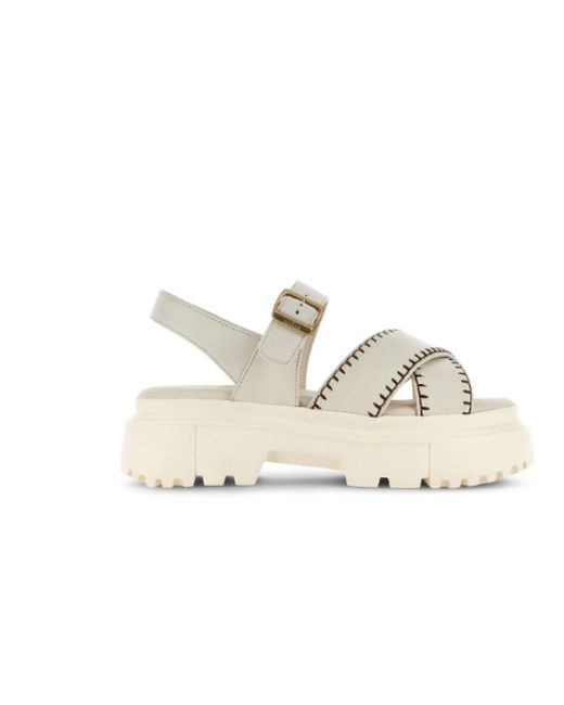 Shoes > sandals > flat sandals Hogan en coloris White