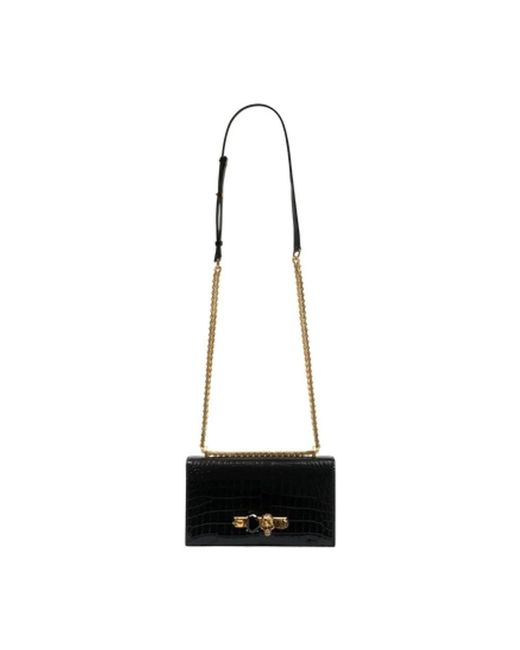 McQueen Black Cross Body Bags
