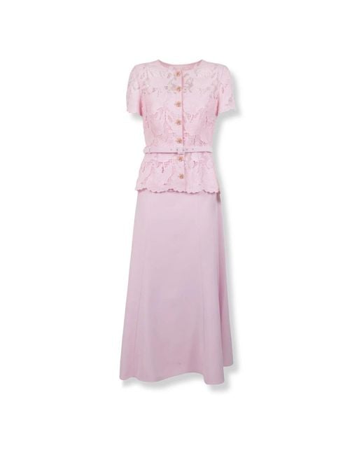 Self-Portrait Purple Midi Dresses