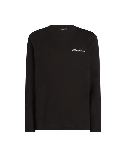 Dolce & Gabbana Black Long Sleeve T-Shirts for men