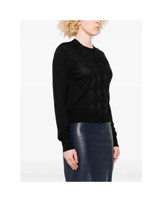 Ermanno Scervino Truien & Vesten ,Zwart ,Zwart Kant Cardigan Trui in het Black