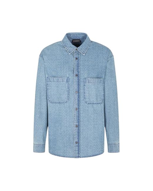 Emporio Armani Casual Shirts in het Blue voor heren