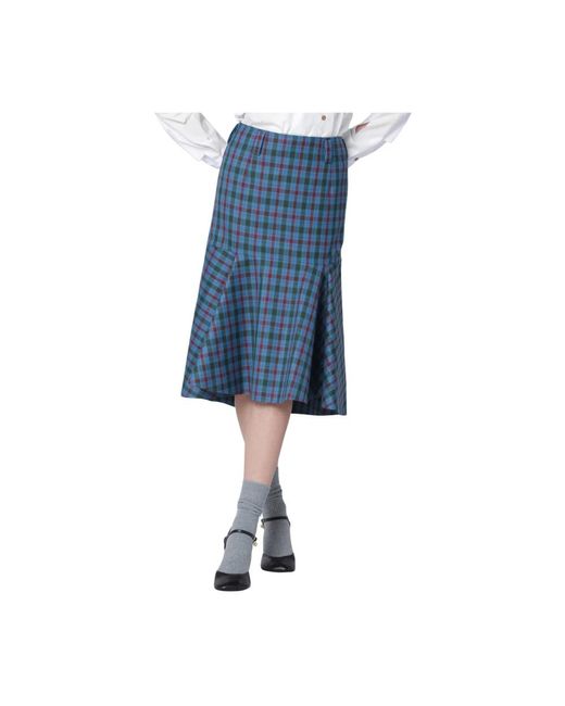 NAMACHEKO Women's Blue Midi Skirts
